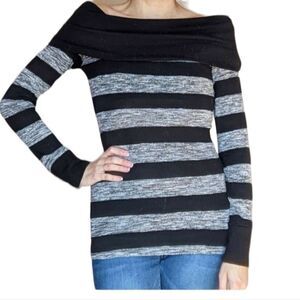 Papaya Off the Shoulder  Striped Off Shoulder Top Size Medium